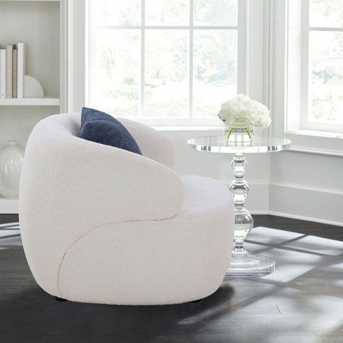 Holaki 35'' Wide Boucle Barrel Chair Wayfair